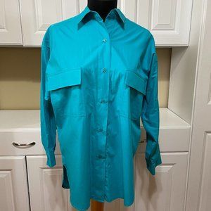 NWOT Anne Klein Sheridane Blouse Womens Long Sleeve Vintage Cotton M